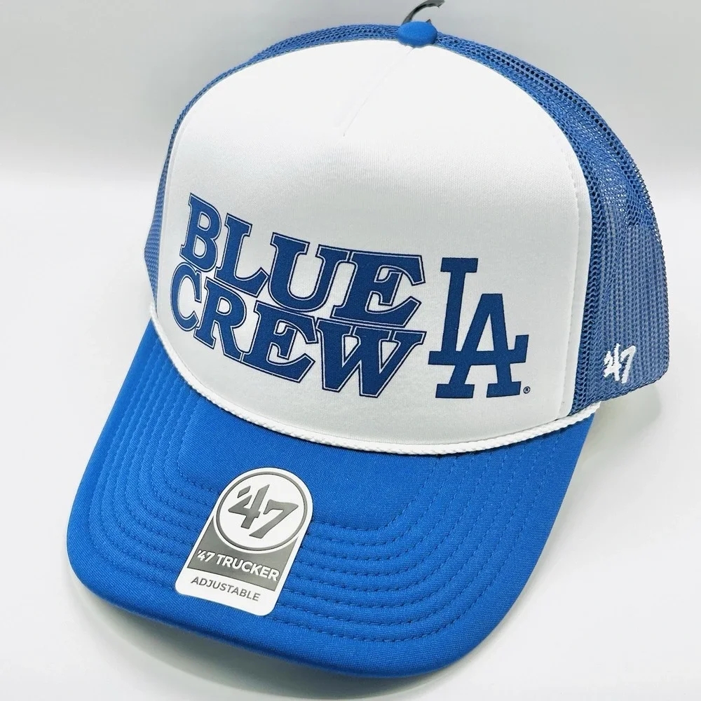 Los Angeles Dodgers '47 Brand Blue Crew Foam Trucker Hat Cap Snapback MLB